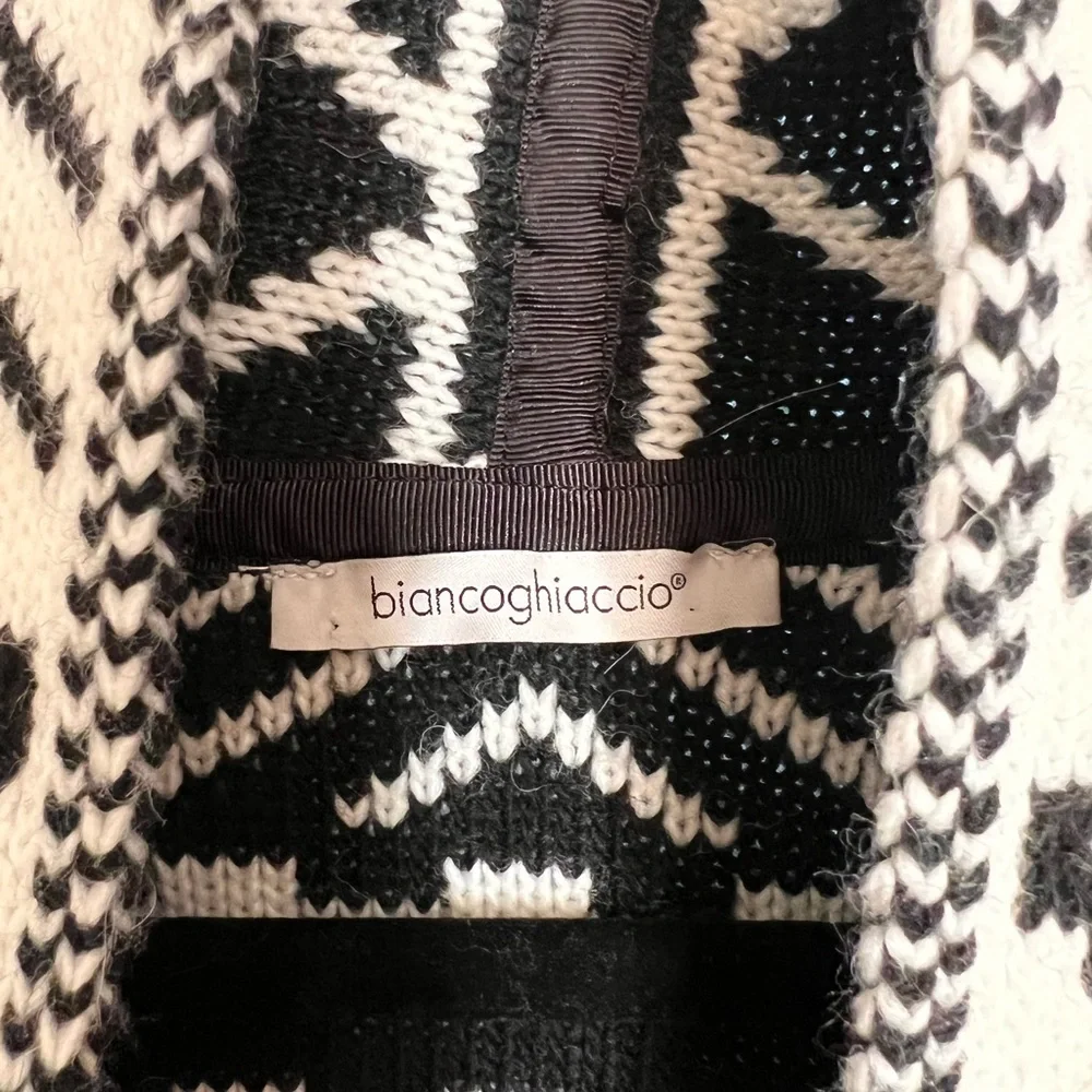 biancoghiaccio Black and White Geometric Cardigan - Picture 3 of 4
